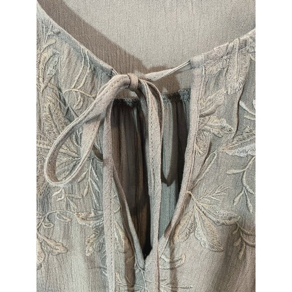 Indio Collective Medium Women’s Green Long Sleeve Embroidered Blouse - Picture 6 of 11